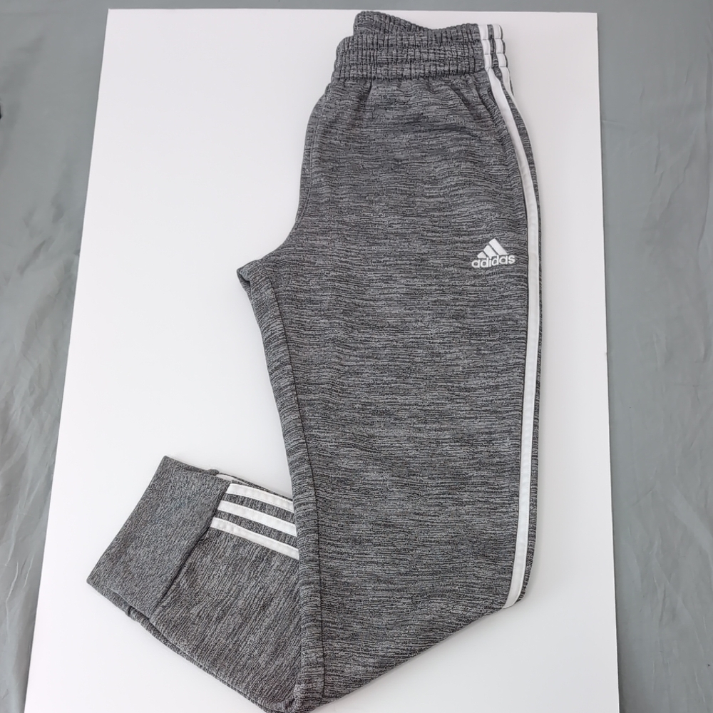 adidas Gray Heather Jogger Pants with White Stripes